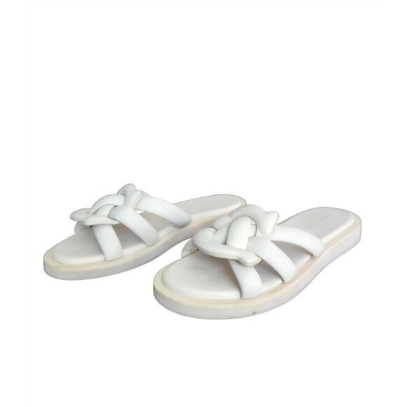 Coach Shoes - COACH C8983 Georgie Chalk Leather Open Toe Sandals Shoes Women's Size 8.5 B